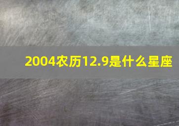 2004农历12.9是什么星座