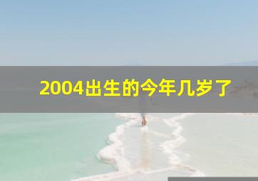 2004出生的今年几岁了