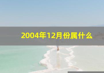 2004年12月份属什么