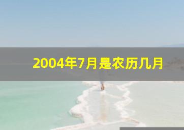 2004年7月是农历几月