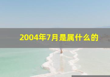 2004年7月是属什么的