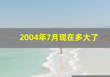 2004年7月现在多大了