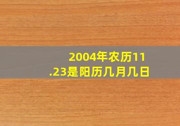 2004年农历11.23是阳历几月几日