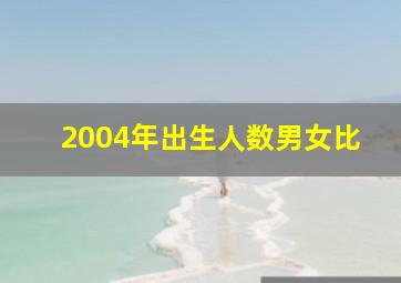 2004年出生人数男女比