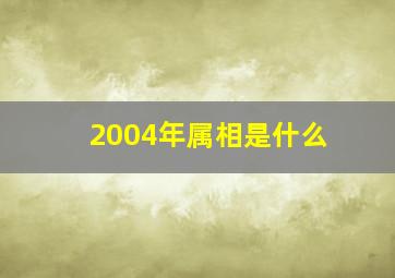 2004年属相是什么