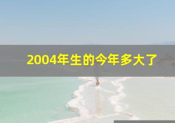 2004年生的今年多大了