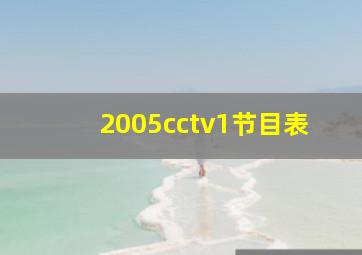 2005cctv1节目表