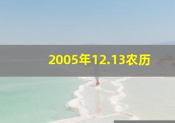 2005年12.13农历