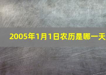 2005年1月1日农历是哪一天