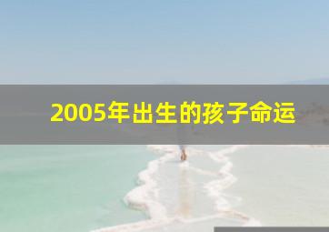 2005年出生的孩子命运