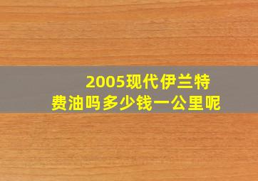 2005现代伊兰特费油吗多少钱一公里呢