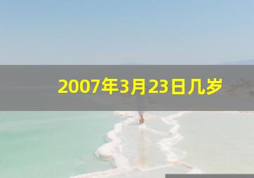 2007年3月23日几岁