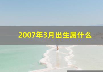 2007年3月出生属什么