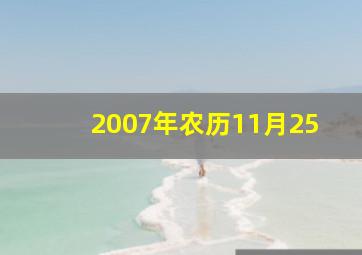 2007年农历11月25