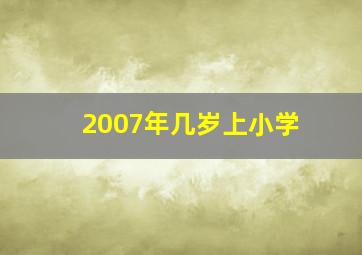 2007年几岁上小学