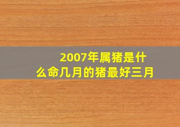 2007年属猪是什么命几月的猪最好三月