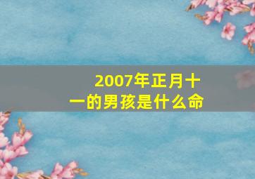 2007年正月十一的男孩是什么命