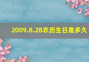 2009.8.28农历生日是多久