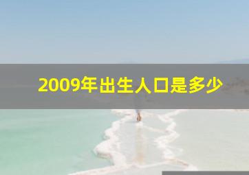 2009年出生人口是多少