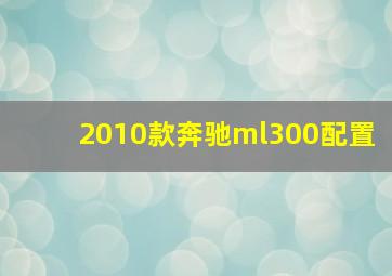 2010款奔驰ml300配置