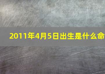 2011年4月5日出生是什么命