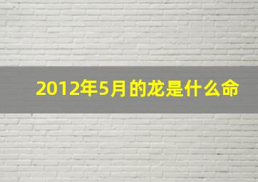 2012年5月的龙是什么命