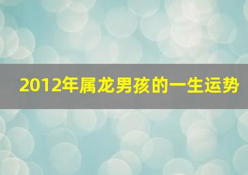 2012年属龙男孩的一生运势