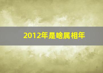 2012年是啥属相年