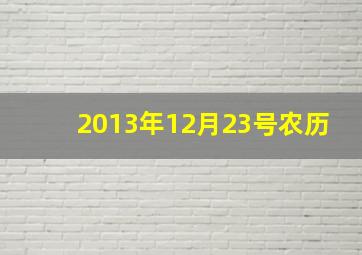 2013年12月23号农历