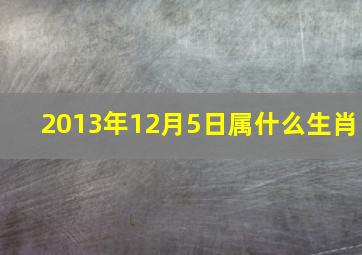 2013年12月5日属什么生肖