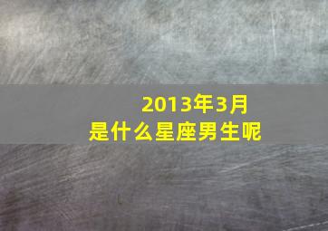 2013年3月是什么星座男生呢