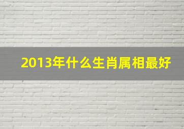 2013年什么生肖属相最好