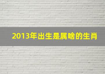 2013年出生是属啥的生肖