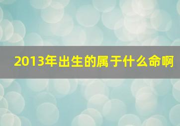 2013年出生的属于什么命啊