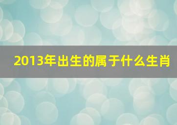 2013年出生的属于什么生肖