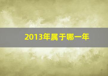 2013年属于哪一年