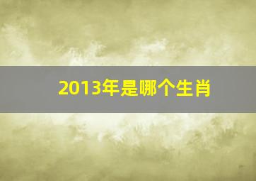 2013年是哪个生肖