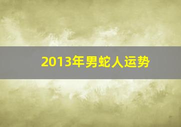 2013年男蛇人运势