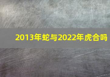 2013年蛇与2022年虎合吗