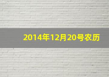 2014年12月20号农历