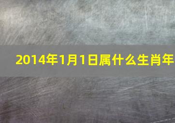 2014年1月1日属什么生肖年