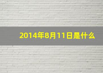 2014年8月11日是什么