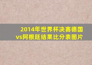 2014年世界杯决赛德国vs阿根廷结果比分表图片