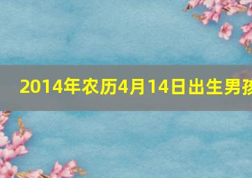 2014年农历4月14日出生男孩