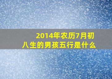 2014年农历7月初八生的男孩五行是什么