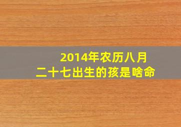 2014年农历八月二十七出生的孩是啥命