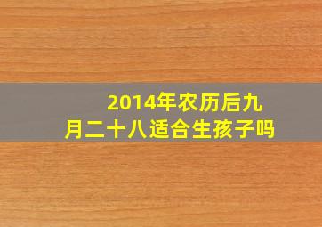 2014年农历后九月二十八适合生孩子吗