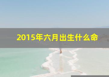 2015年六月出生什么命