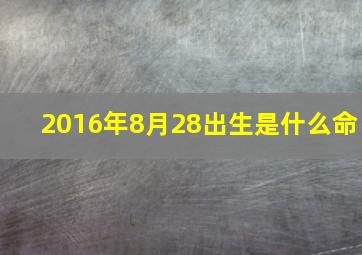 2016年8月28出生是什么命