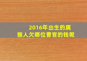 2016年出生的属猴人欠哪位曹官的钱呢